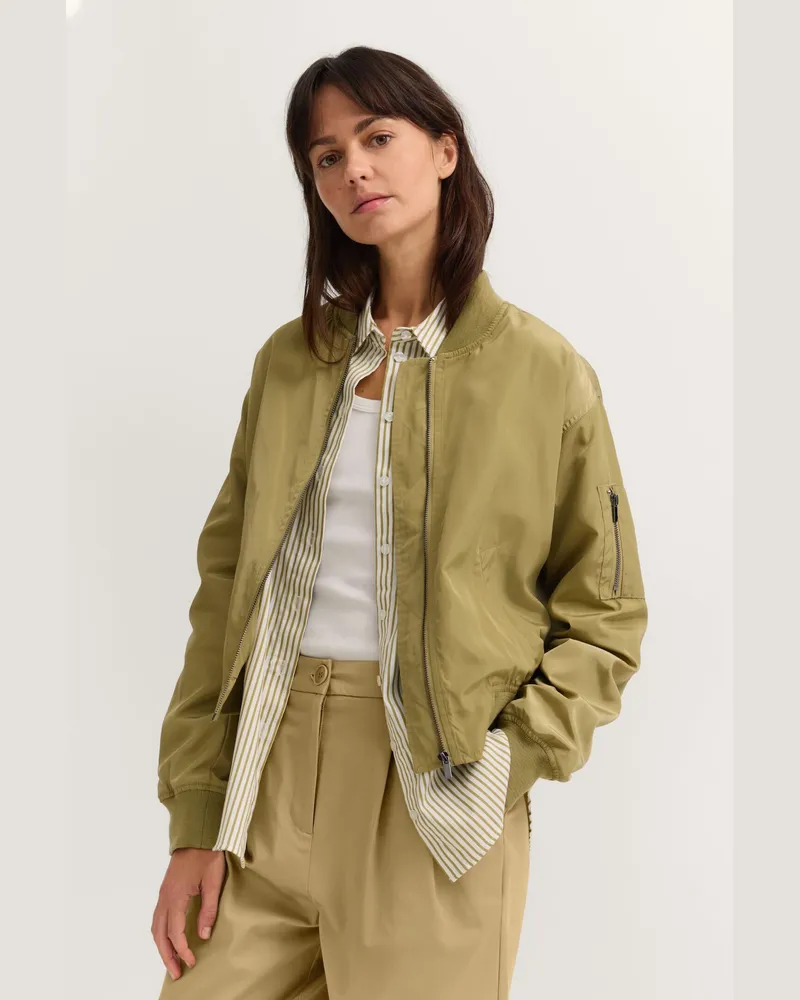Bugatti Damen Blouson aus leicht glänzendem Oberstoff Grün