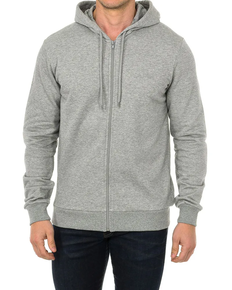 Giorgio Armani Langarm-Kapuzenpullover für Männer 7V6M71-6JQDZ Grau