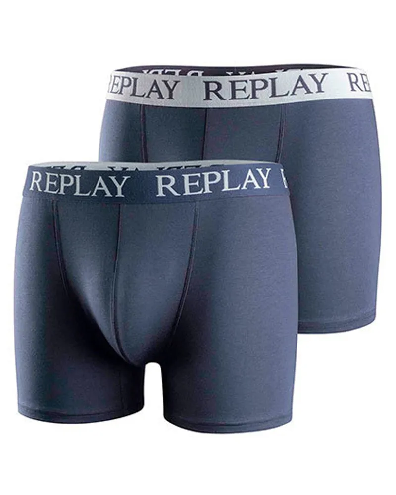 Replay Boxershorts für Herren (2er-Pack) (Dunkelblau/Weiß Dunkelblau