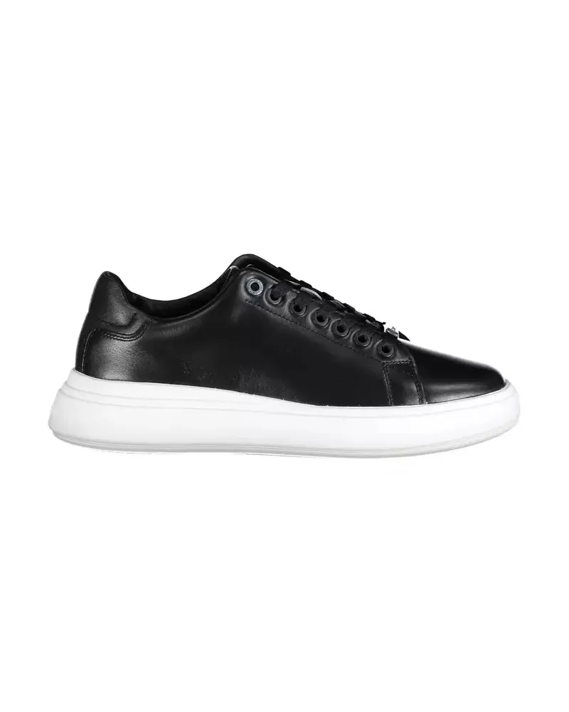 Calvin Klein Kaylee Leder Plattform Sneaker Schwarz