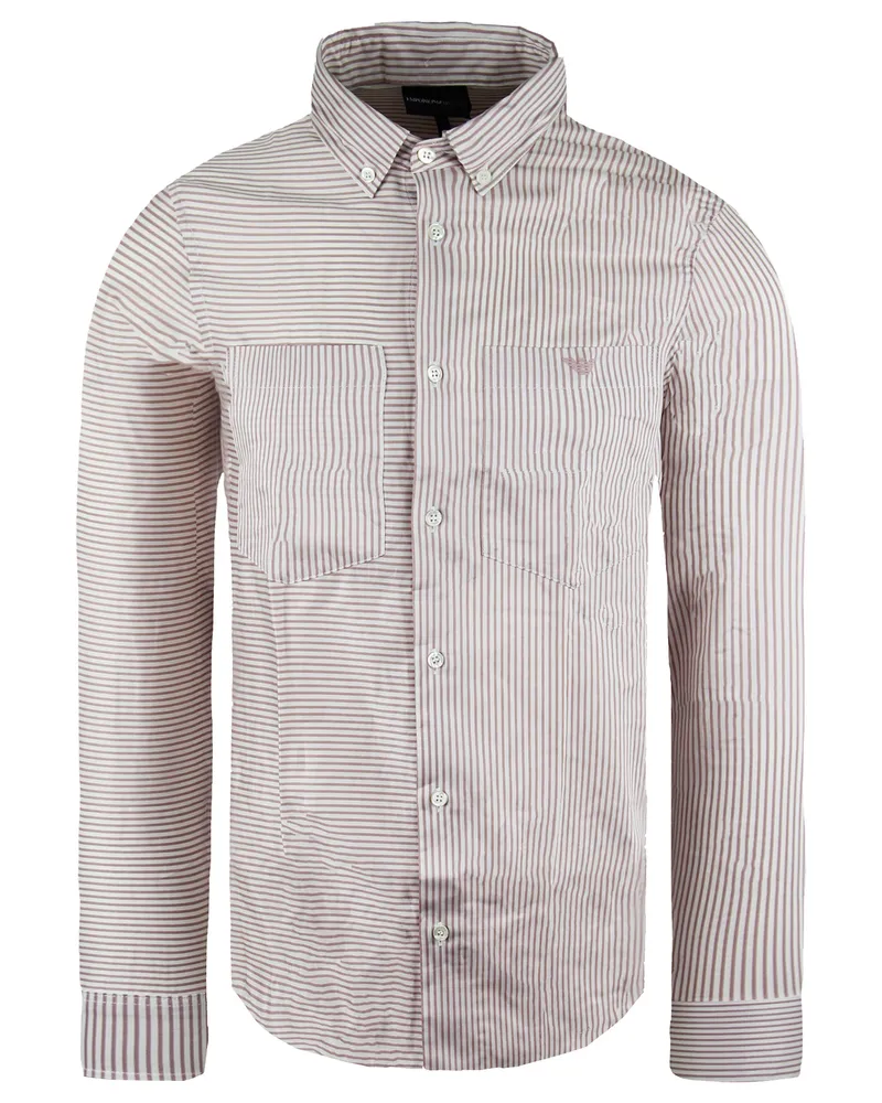 Armani Exchange ARMANI -Austausch Oxford Mens Rot/Weißes Hemd Rot