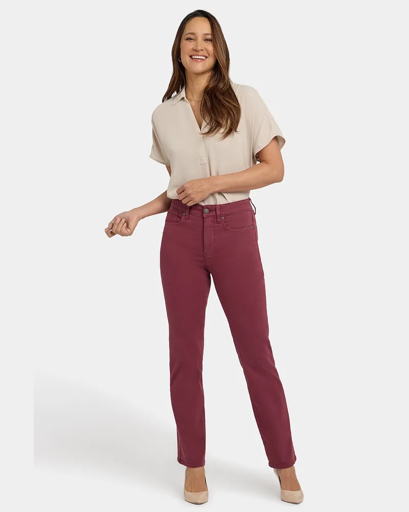 NYDJ not your daughter's Jeans  Marilyn Gerade Jeans | Wahres Burgunder Rot