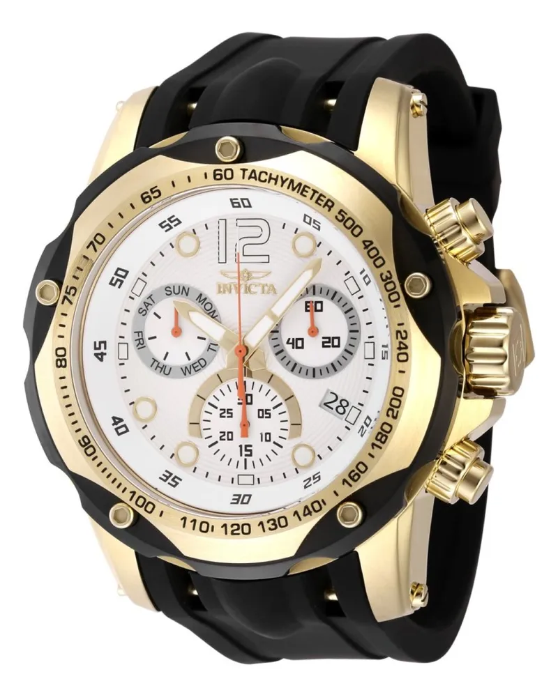 Invicta Speedway 48911 Herrenuhr - Quarzwerk - Edelstahl mit silbernem Zifferblatt - 51 mm Gold