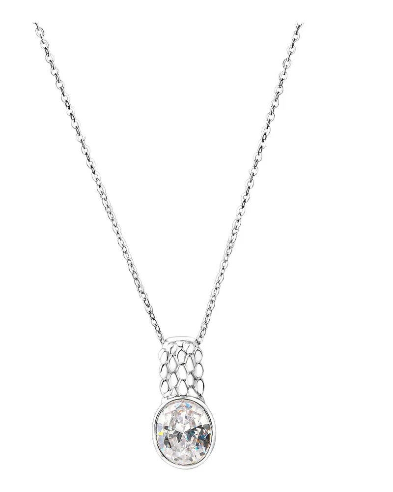 ZEEme Anhänger mit Kette aus 925er Sterling‑Silber, rhodiniert, mit Zirkonia - Silber Silber