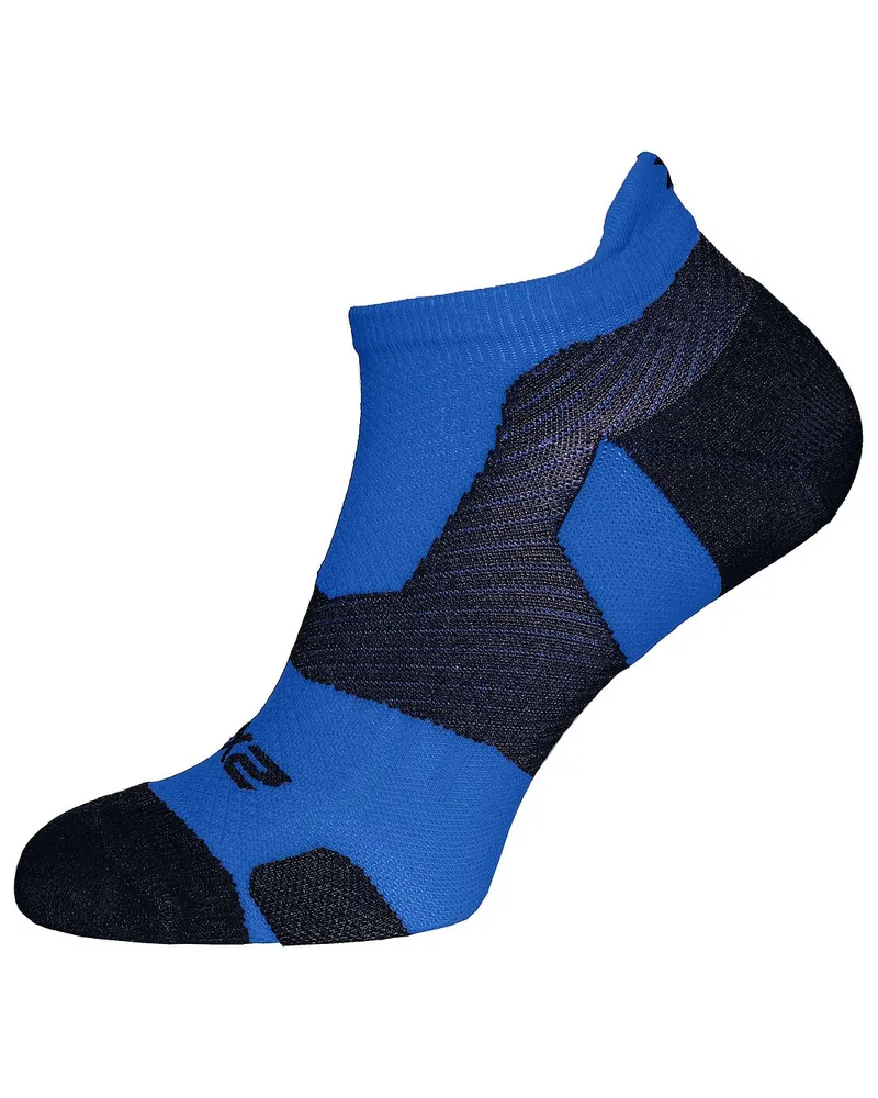 2XU Leichte Polsterung Herren Vibrant Blau/Grau Unsichtbare Socken Blau