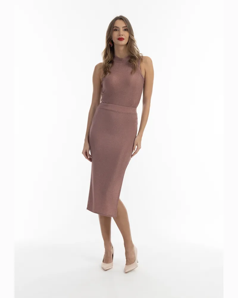 FAINA Jupe crayon pailletée Rosa