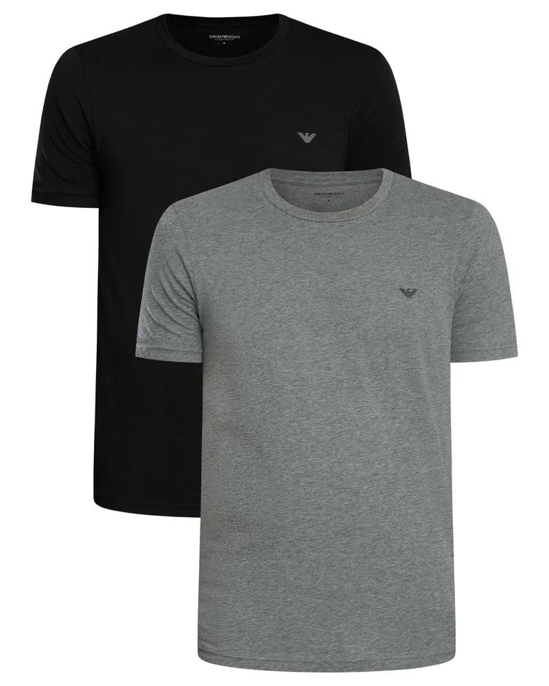 Emporio Armani 2Er-Pack Lounge-T-Shirts Mit Rundhalsausschnitt, Mehrfarbig Mehrfarbig
