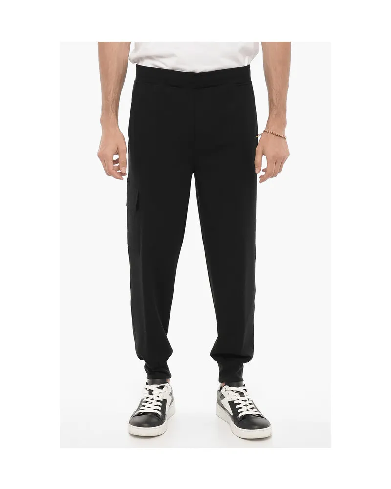Neil Barrett Skinny Fit Cargohose mit Kordelzug in der Taille in Schwarz Schwarz
