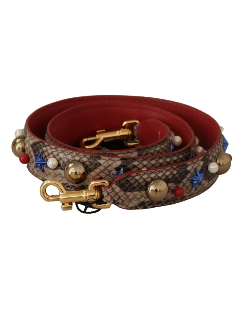 Dolce & Gabbana Eleganter Pythonleder Schulterriemen für Damen Braun