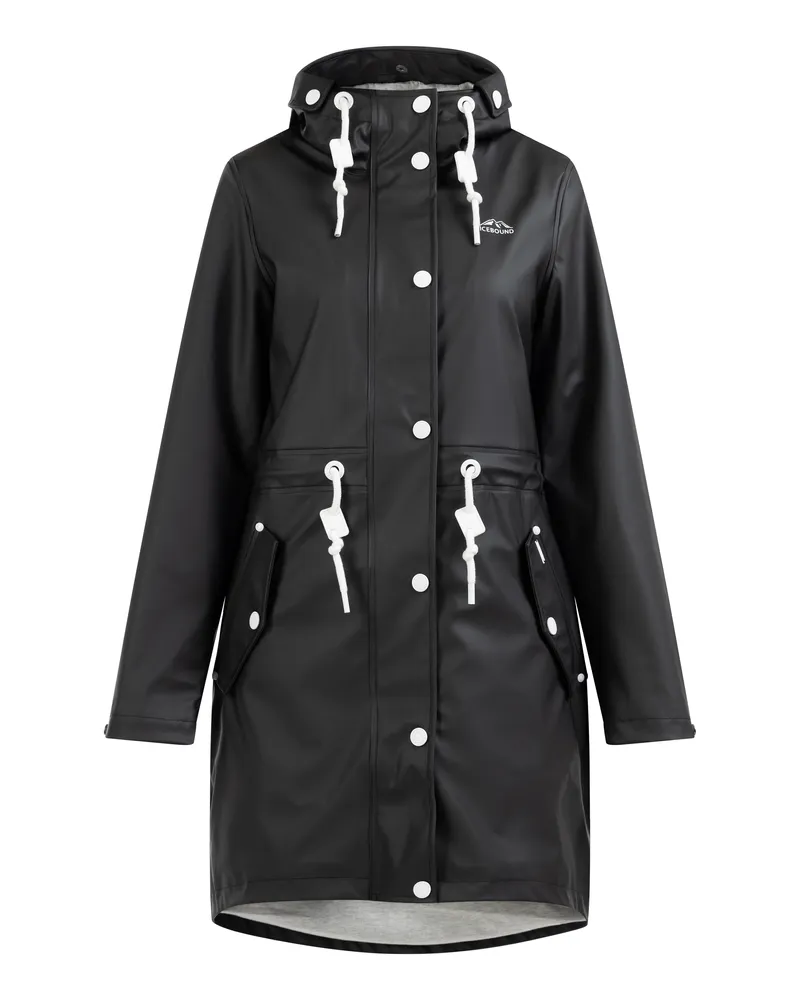 IceBound Regenmantel Damen Schwarz Schwarz