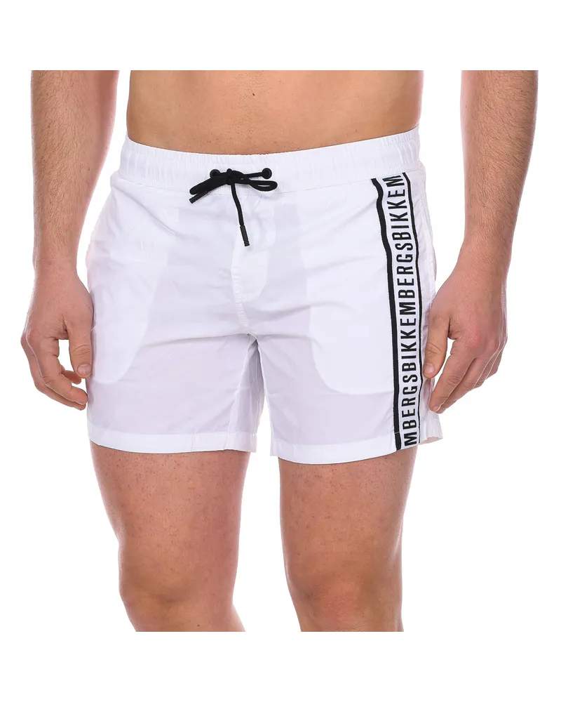 Bikkembergs Herren Boardshort Tape BKK1MBS01 Badeanzug Weiß