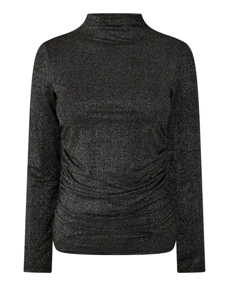 Pieces Bluse für Damen, Stehkragen, Schmal, kurzärmlig (Schwarz Schwarz