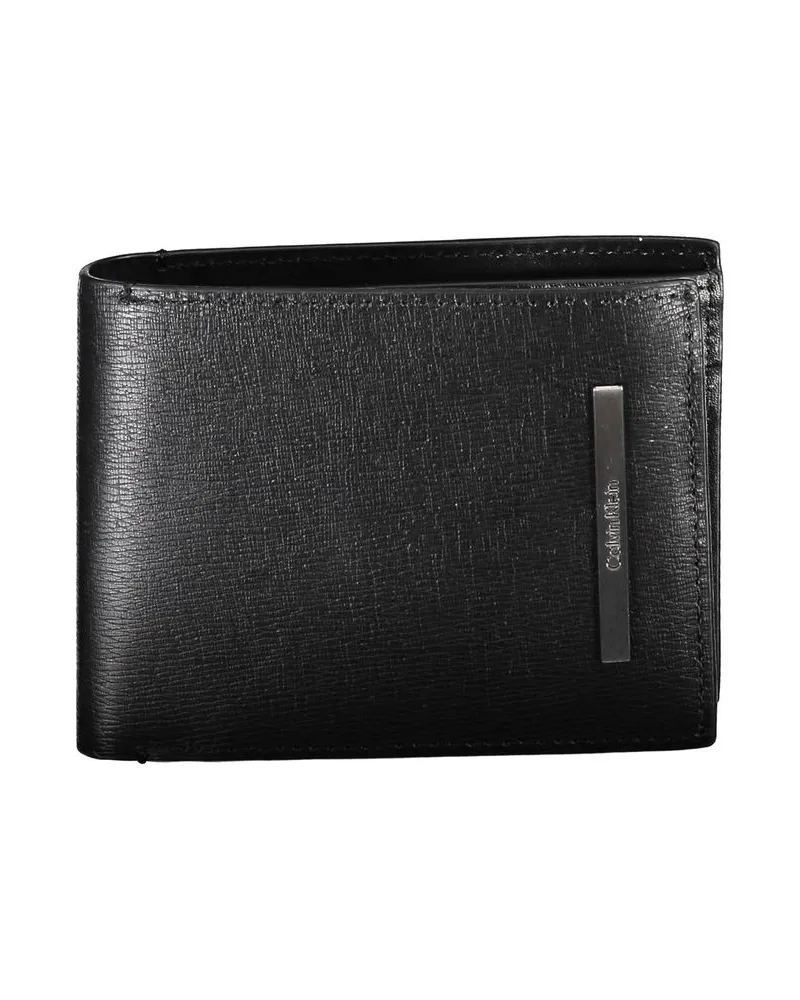 Calvin Klein Lederbrieftasche Schwarz Schwarz