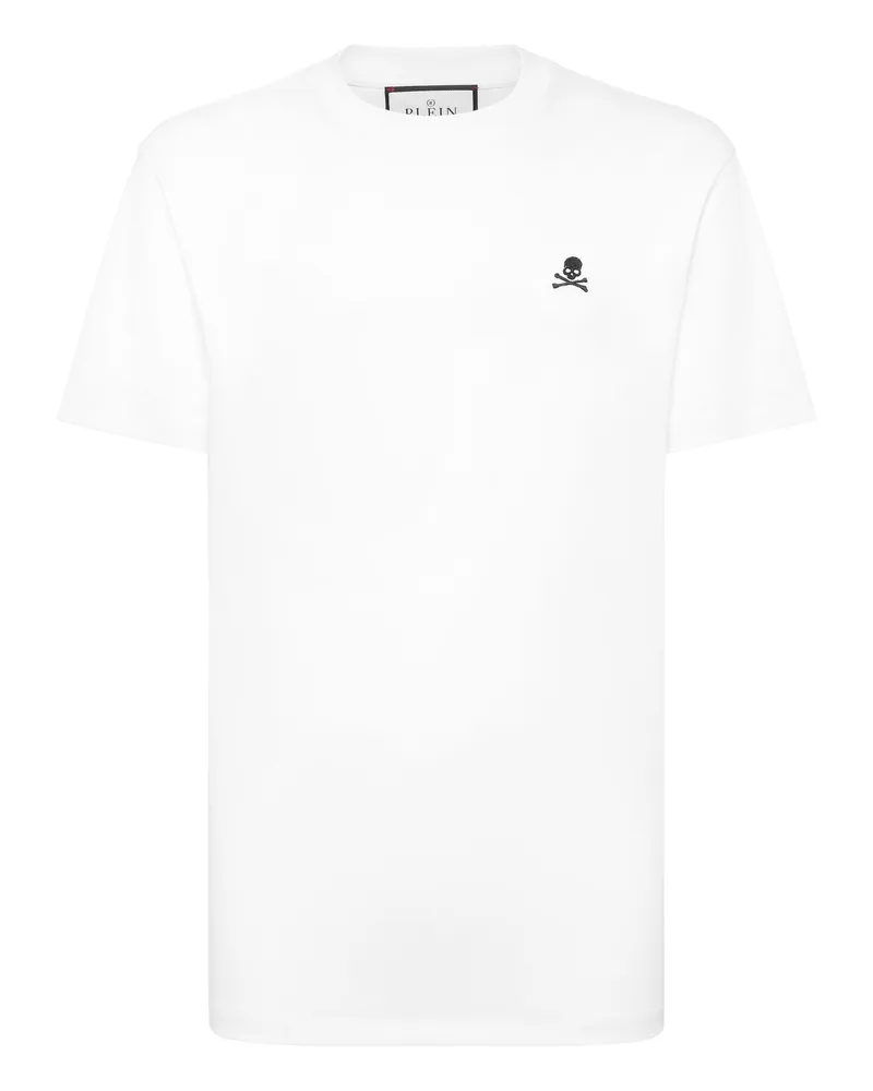 Philipp Plein Basic Round Neck T-Shirt Skull Weiß