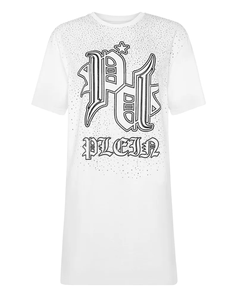 Philipp Plein T-Shirt-Kleid, kurz geschnitten - Weiß Weiß