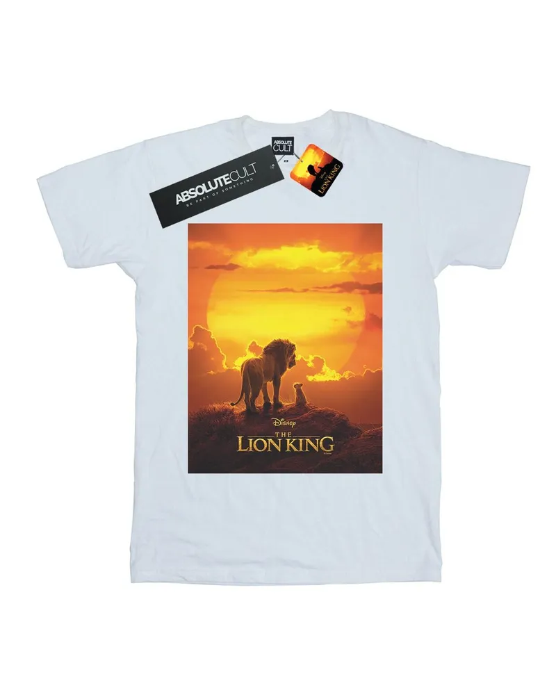 Disney Herren Der König der Löwen Film Sunset Poster T-Shirt (weiß Weiß