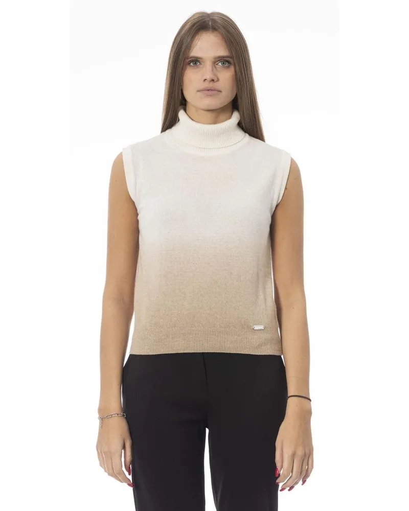 Baldinini Weiße Wolle Pullover für Damen Weiß