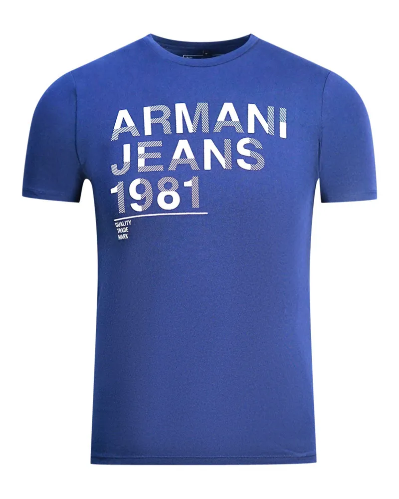 Armani Jeans T-shirt „1981" In Blau Mit Logo Blau