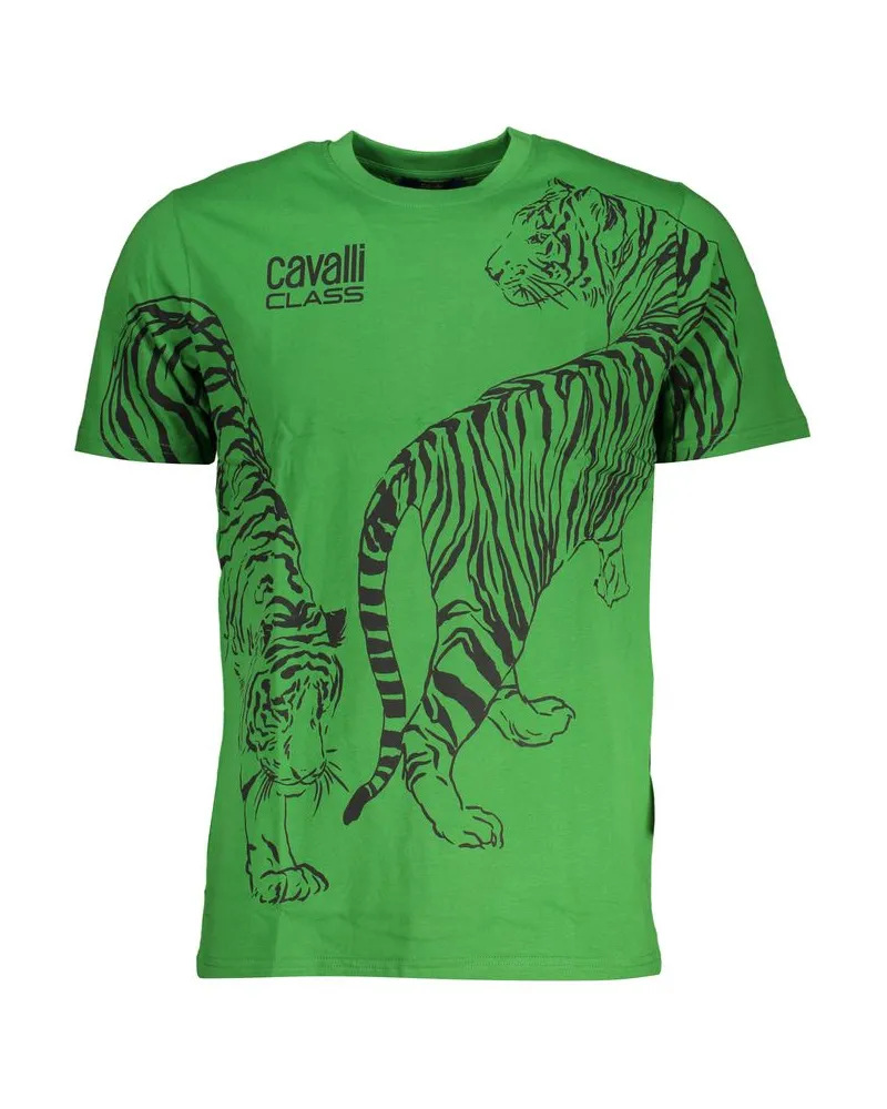 Roberto Cavalli Verde Baumwoll-Herren-T-Shirt Grün