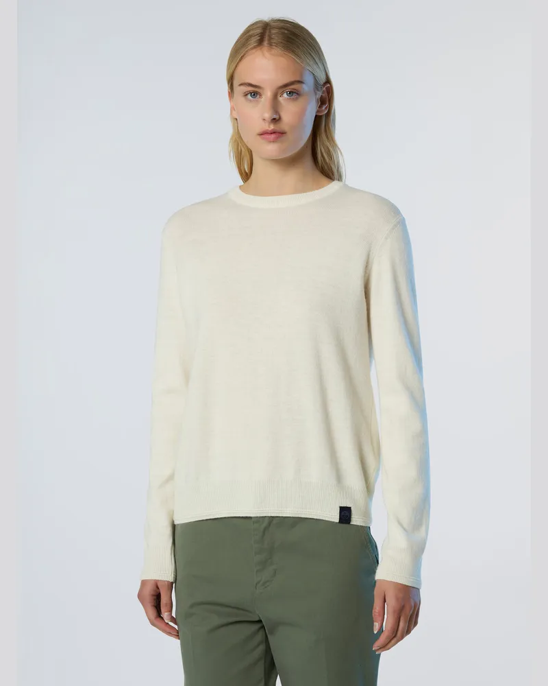 North Sails Pullover Kaschmirmischung mit Rundhalsausschnitt Creme