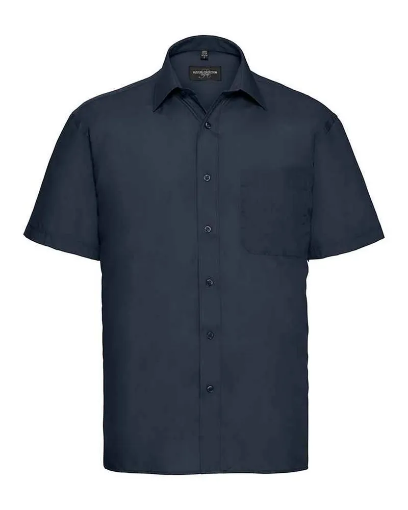 Russell Athletic Russell Collection - Formelles Hemd Pflegeleicht für Herren kurzärmlig (Dunkelblau Marineblau