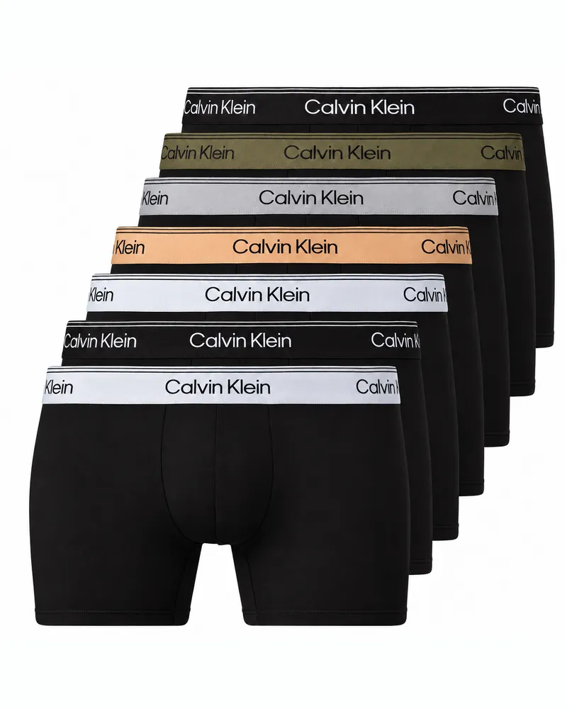 Calvin Klein 7-Pack Microfiber Boxers  Schwarz Schwarz
