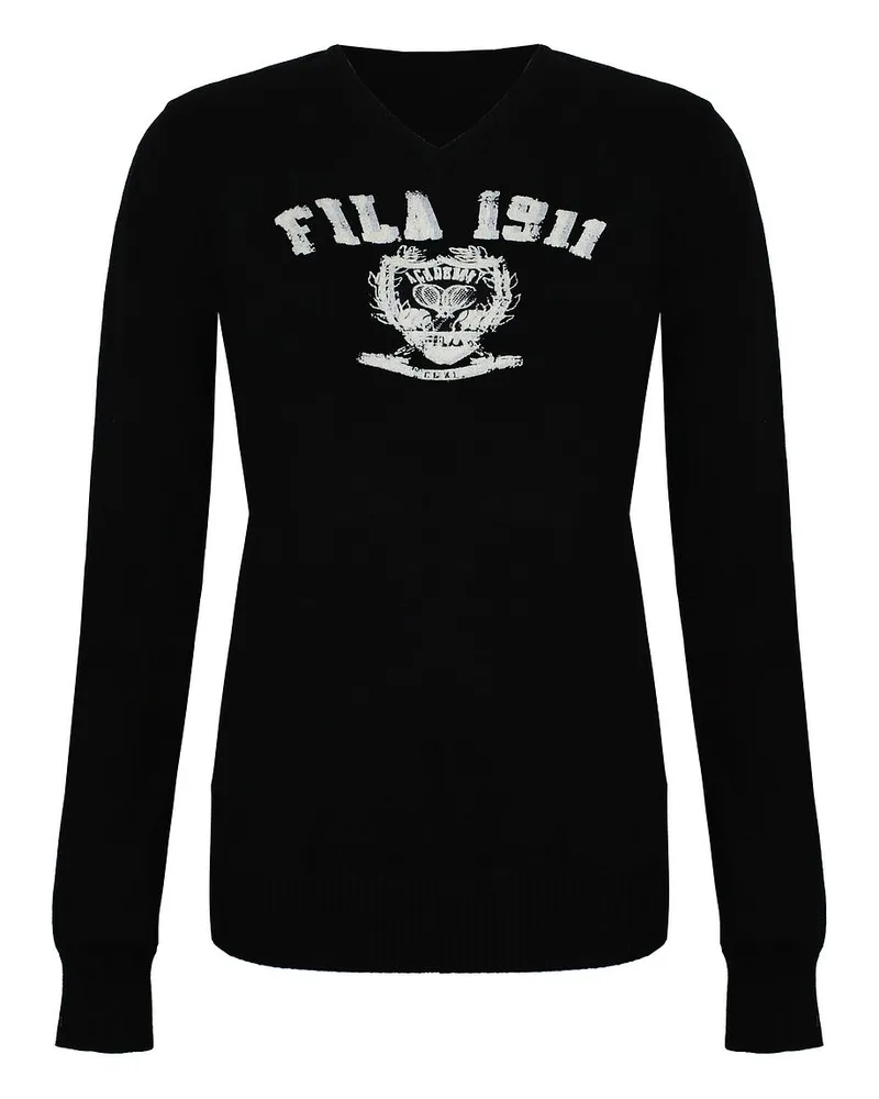 Fila Grafik Logo Damen Schwarzer Pullover Schwarz