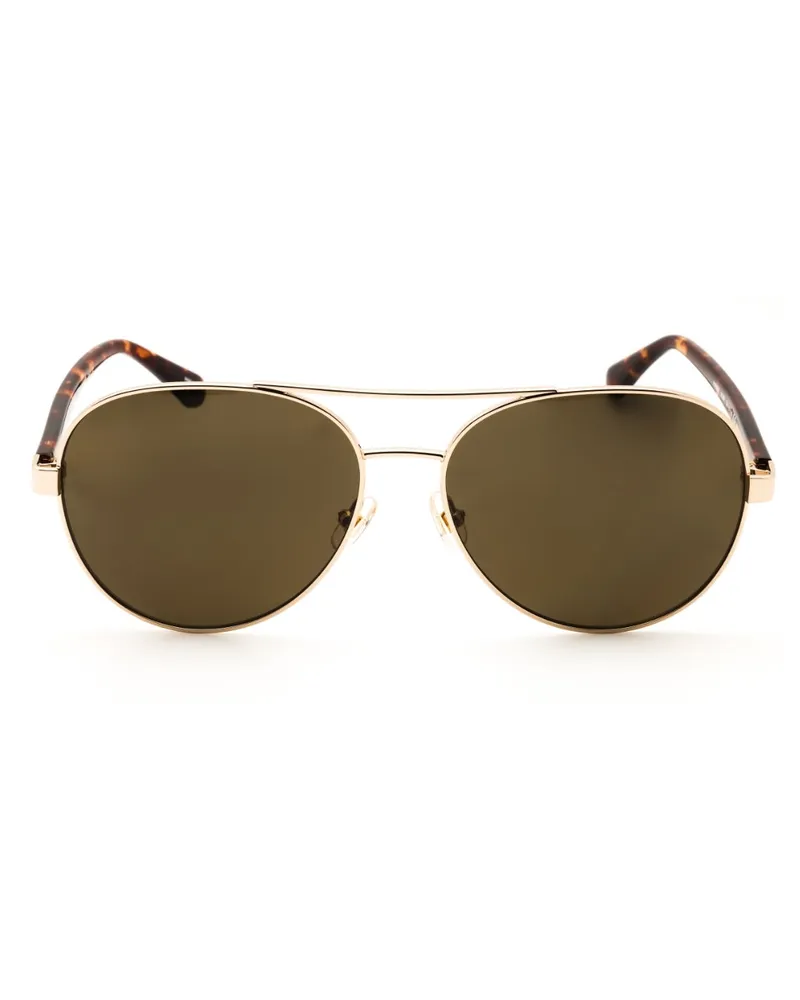 Kate Spade Averie Sonnenbrille In Gold Mit Braunen Details Camel