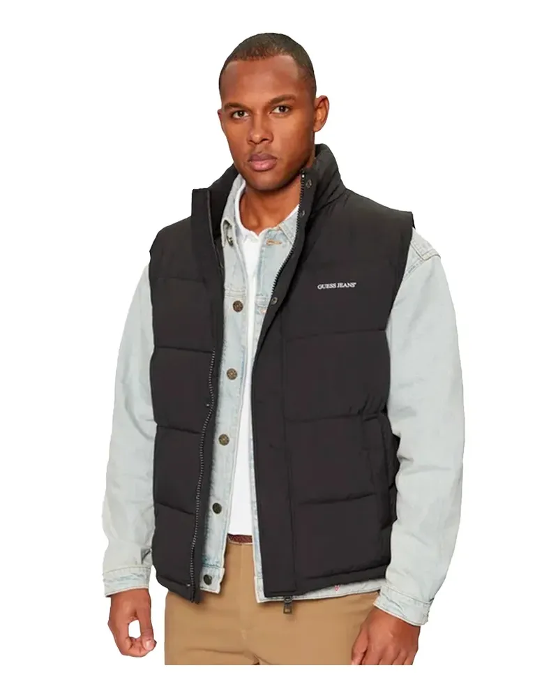 Guess Ärmellose Herren-Steppjacke „Reg G“ von Schwarz