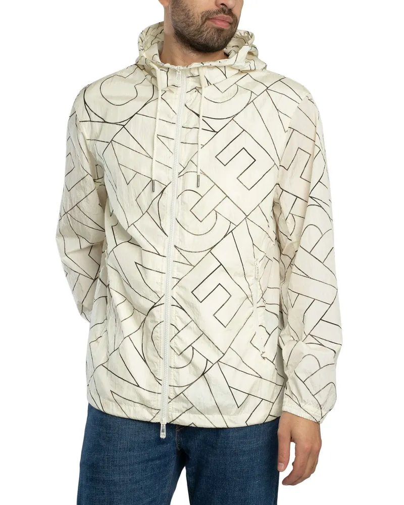 Armani Exchange Jacke Mit Diagonalem Logo, Beige Beige