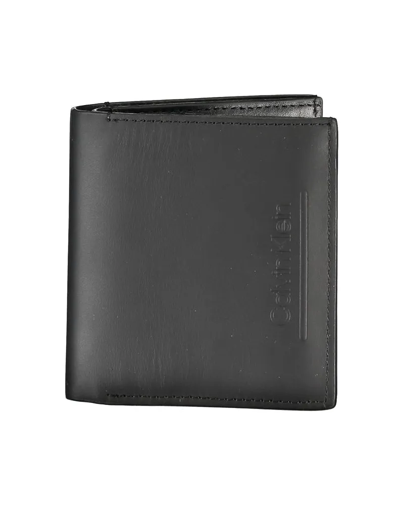 Calvin Klein Leder-Zwei-Fach-Geldbörse - Schwarz Schwarz