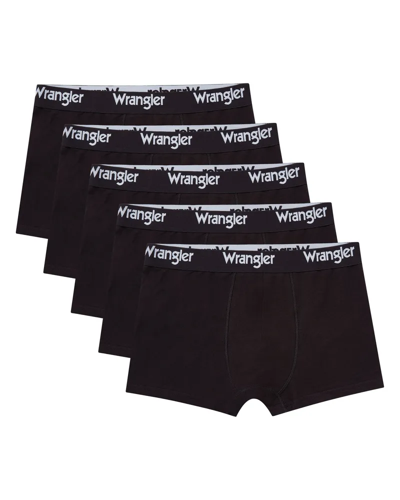 Wrangler 5er-Pack – Boxershorts – Schwarz Schwarz