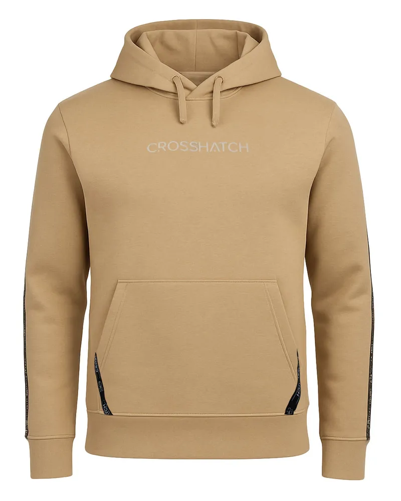 CrossHatch Apollos Panel Tape Herren Stone Hoodie Steingrau