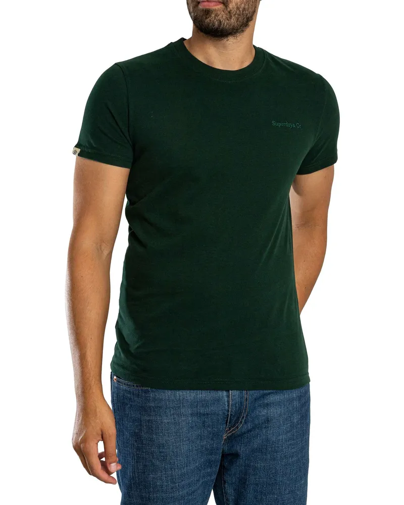 Superdry. Essential Firmenlogo T-Shirt, Grün Grün