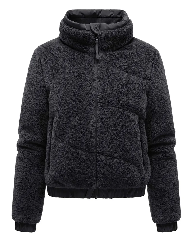 Marikoo Damen Winterjacke Yuvaa aus Teddyplüsch Schwarz