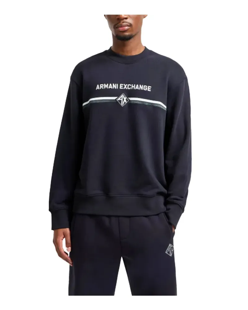 Armani Exchange Herren-Sweatshirt mit Diamantmuster Blau