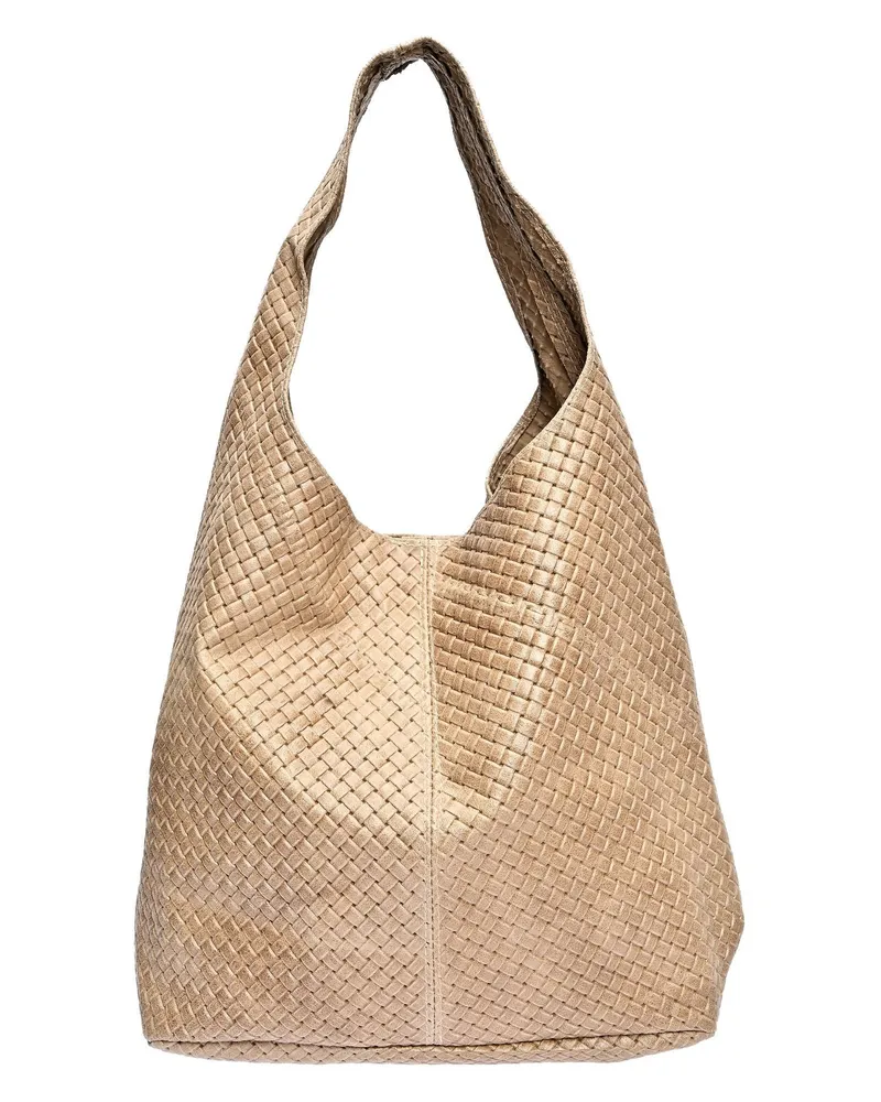 Luisa Vannini Beige Rindsledertasche Beige
