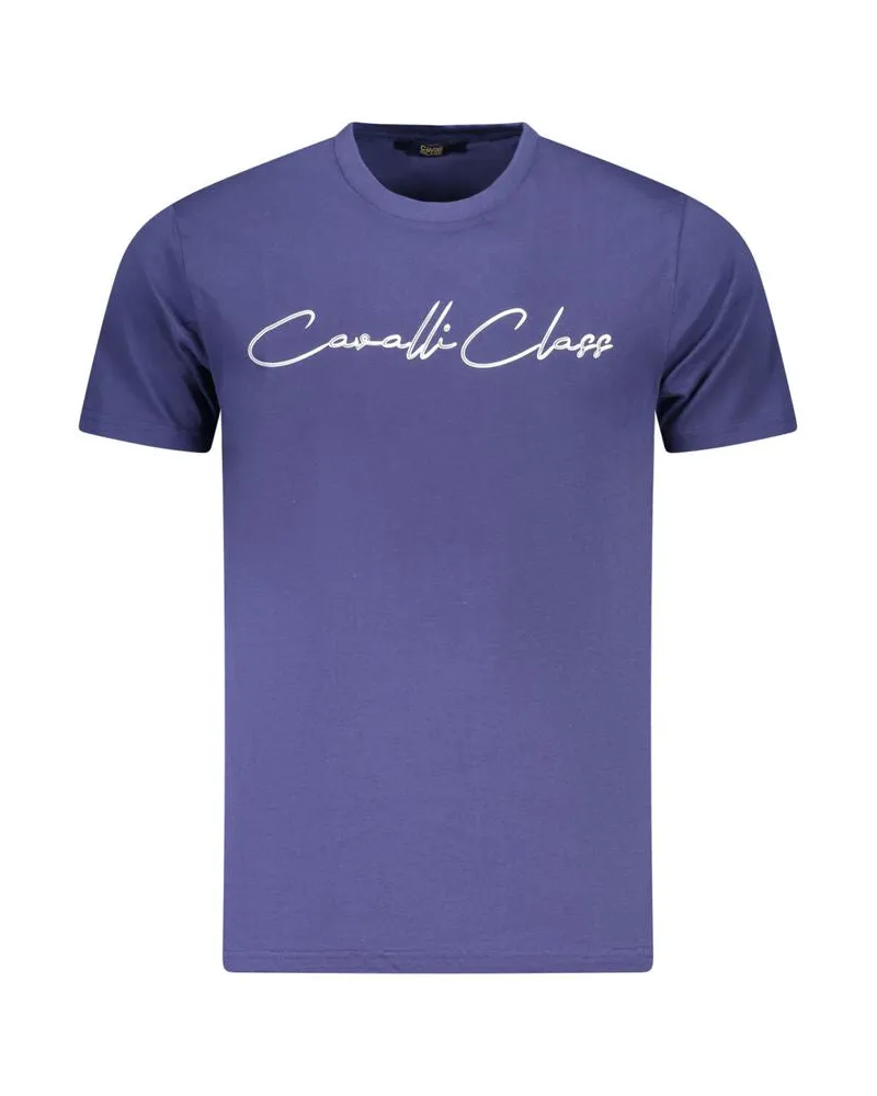 Roberto Cavalli Blu Baumwolle Herren T-Shirt Blau