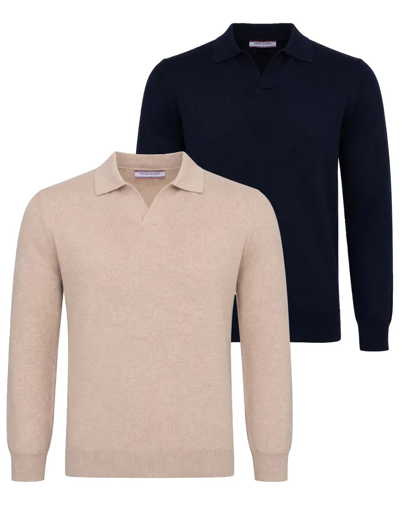 Felix Hardy Pullover 2Er-Pack Pullover Mit Polokragen Marineblau