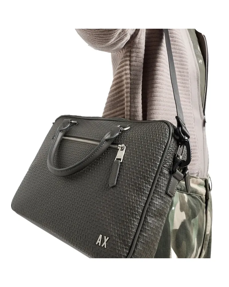 Armani Exchange Herren Relief Dokumentenmappe Schwarz