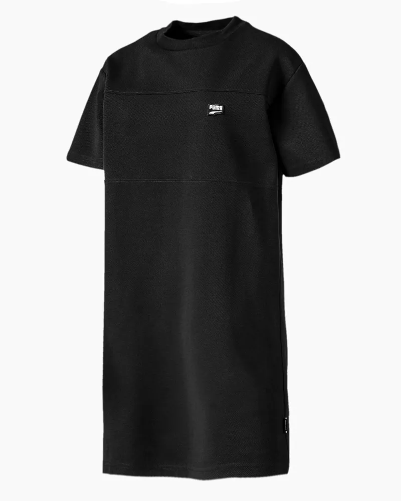 Puma Womens Downtown T-Shirt Kleid Casual Black Top 595693 01 Schwarz