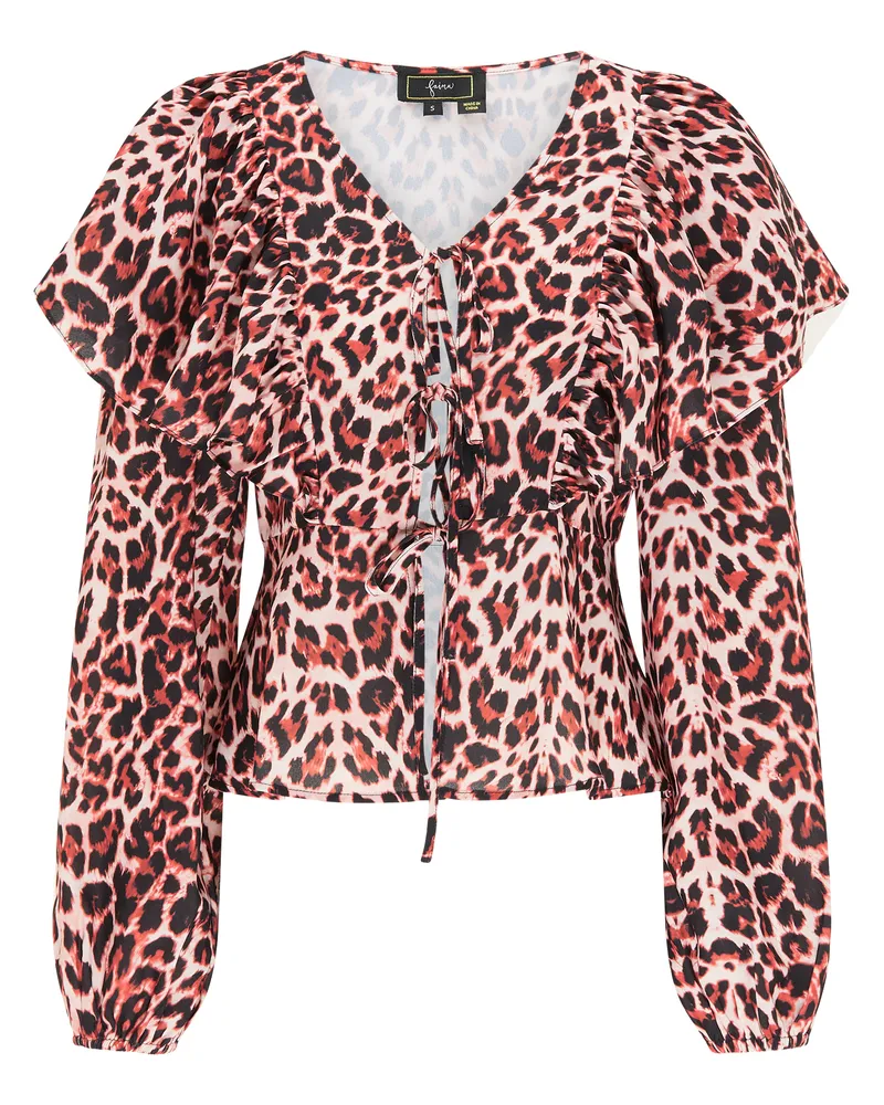 FAINA Bluse Damen Roter Löwe Animal-print