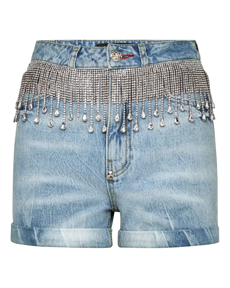 Philipp Plein Jeansshorts - Hellblau Hellblau