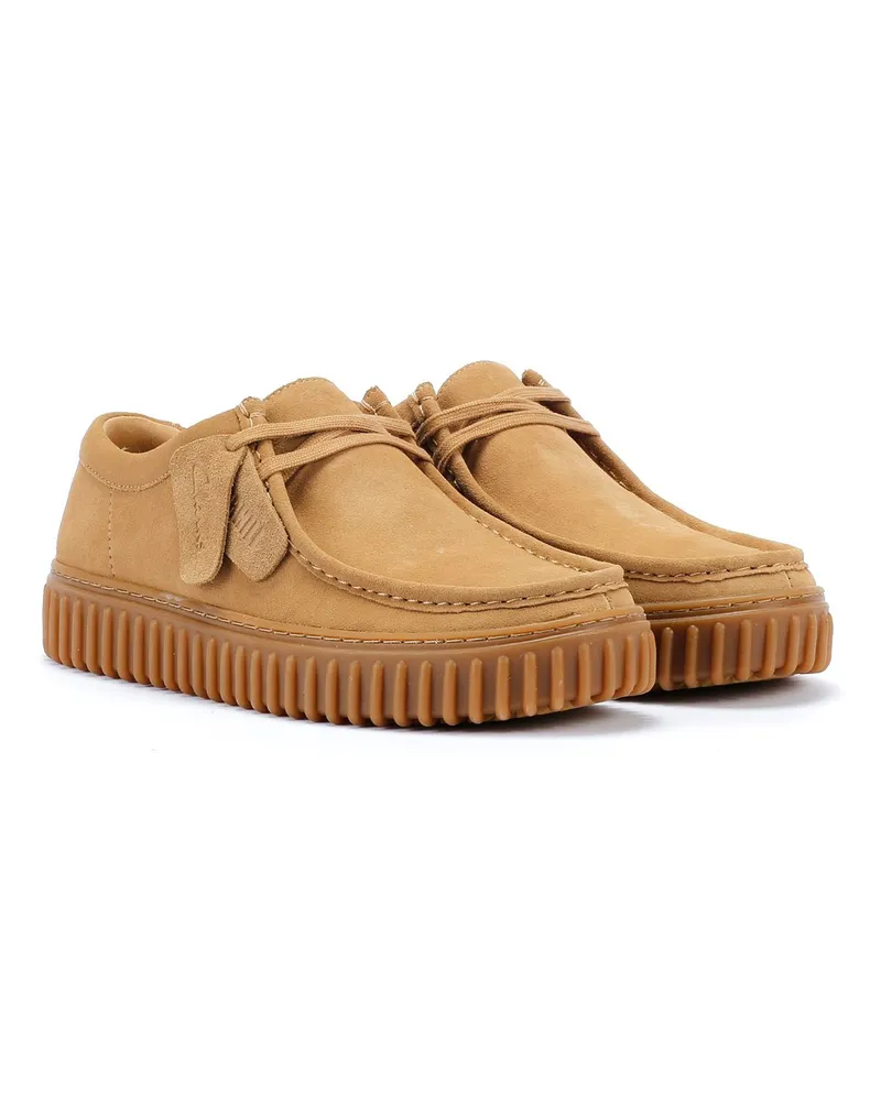 Clarks Torhill Lo Wildleder Herren Dunkel Sand Schuhe Braun