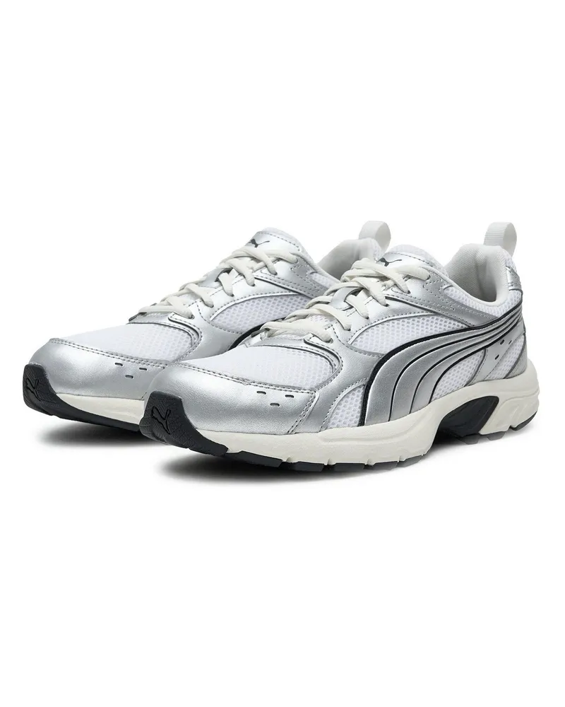 Puma Milenio" Tech-Design Sneaker für Herren, Leder, niedrig geschnitten (Weiß/Silber Weiß