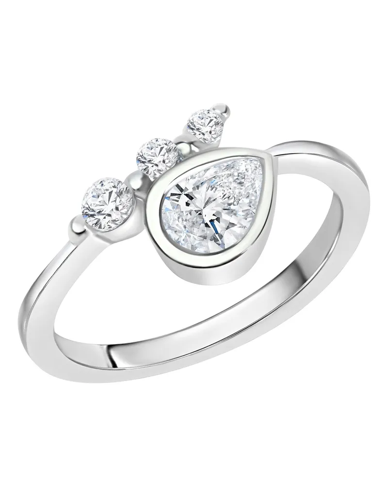 ZEEme Silber Ring Silber 925 rhodiniert mit Zirkonia weiß Silber
