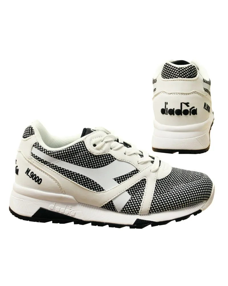 Diadora N9000 Arrowhead Mens White/Black Trainer Weiß