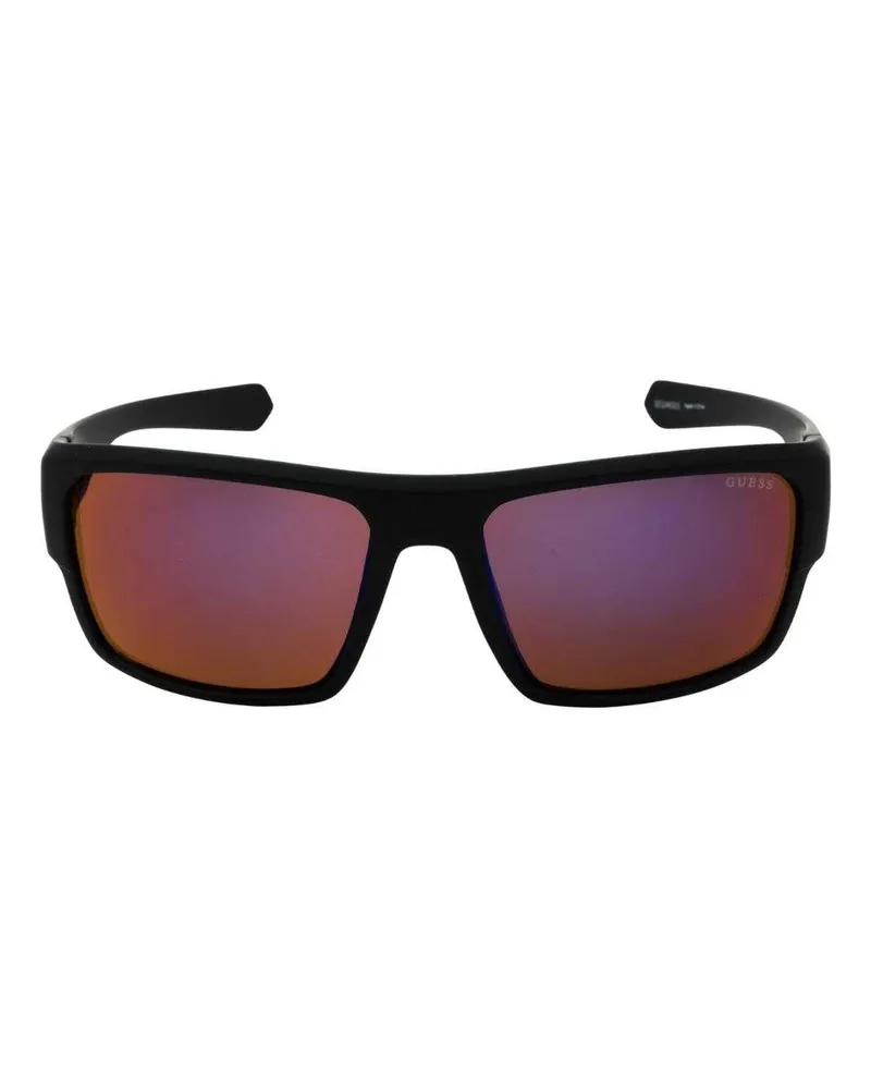 Guess Spiegel-Sonnenbrille für Herren, Wickel (Schwarz/Rauch-Grau Schwarz