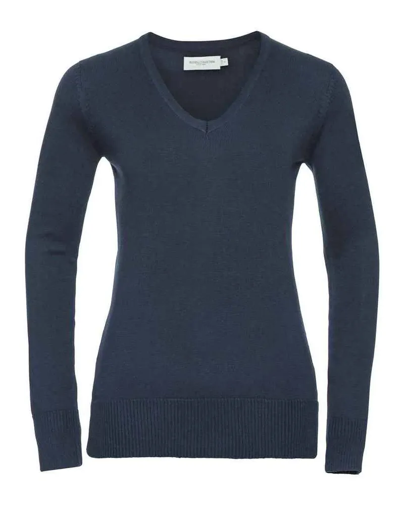 Russell Athletic Russell Collection - Sweatshirt V-Ausschnitt für Damen (Dunkelblau Marineblau