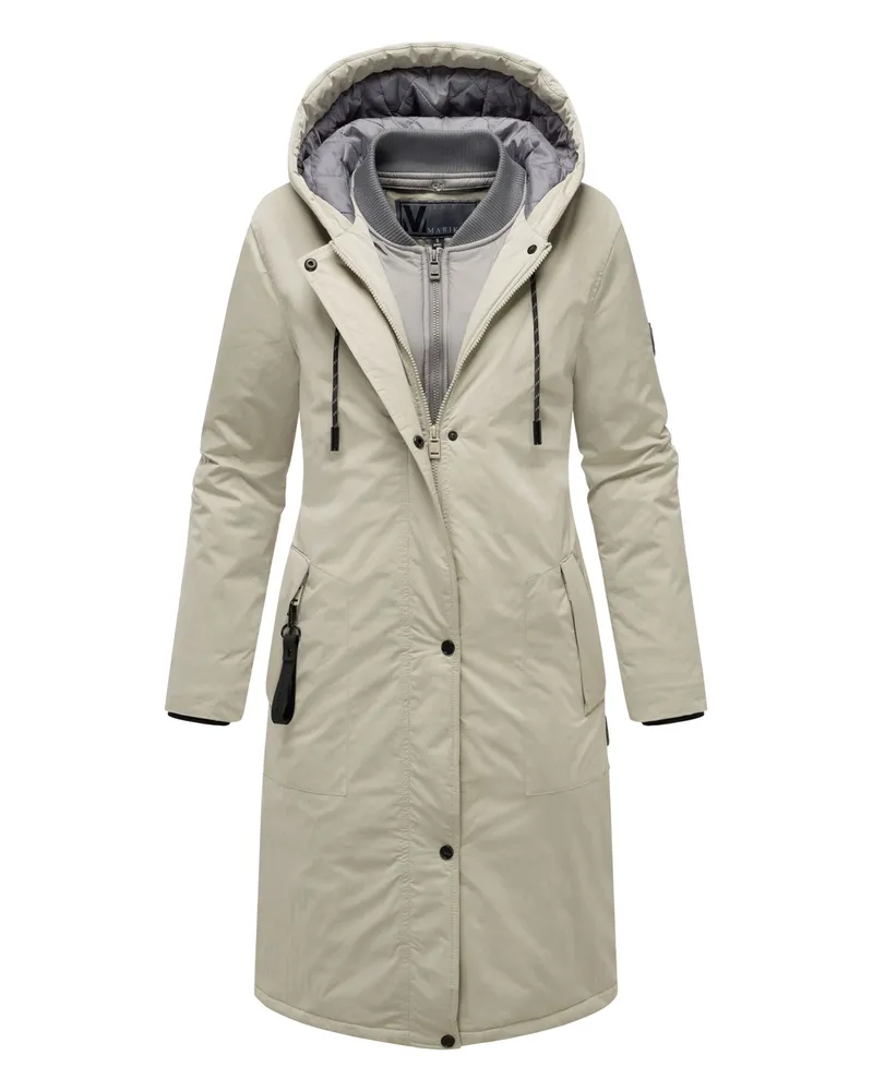 Marikoo Damen-Winterjacke Ledalaa mit Kapuze - Grau Grau